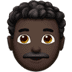 👨🏿‍🦱 man: dark skin tone, curly hair display on Apple